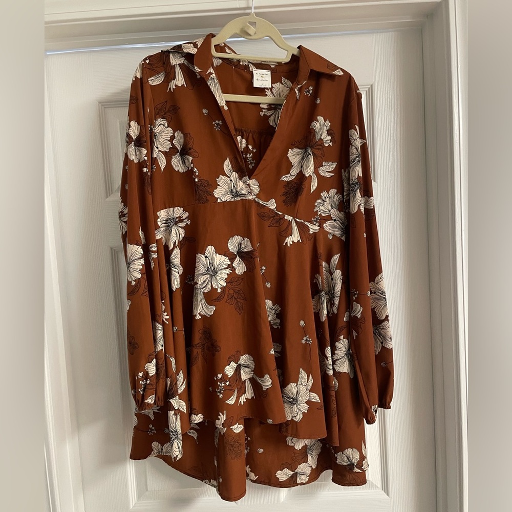 By Together Sienna Floral Womens Long sleeve Tunic shirt